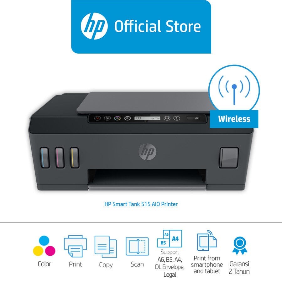 HP Smart Tank 519 Wireless Printer (Print, Scan, Copy) - Hitam