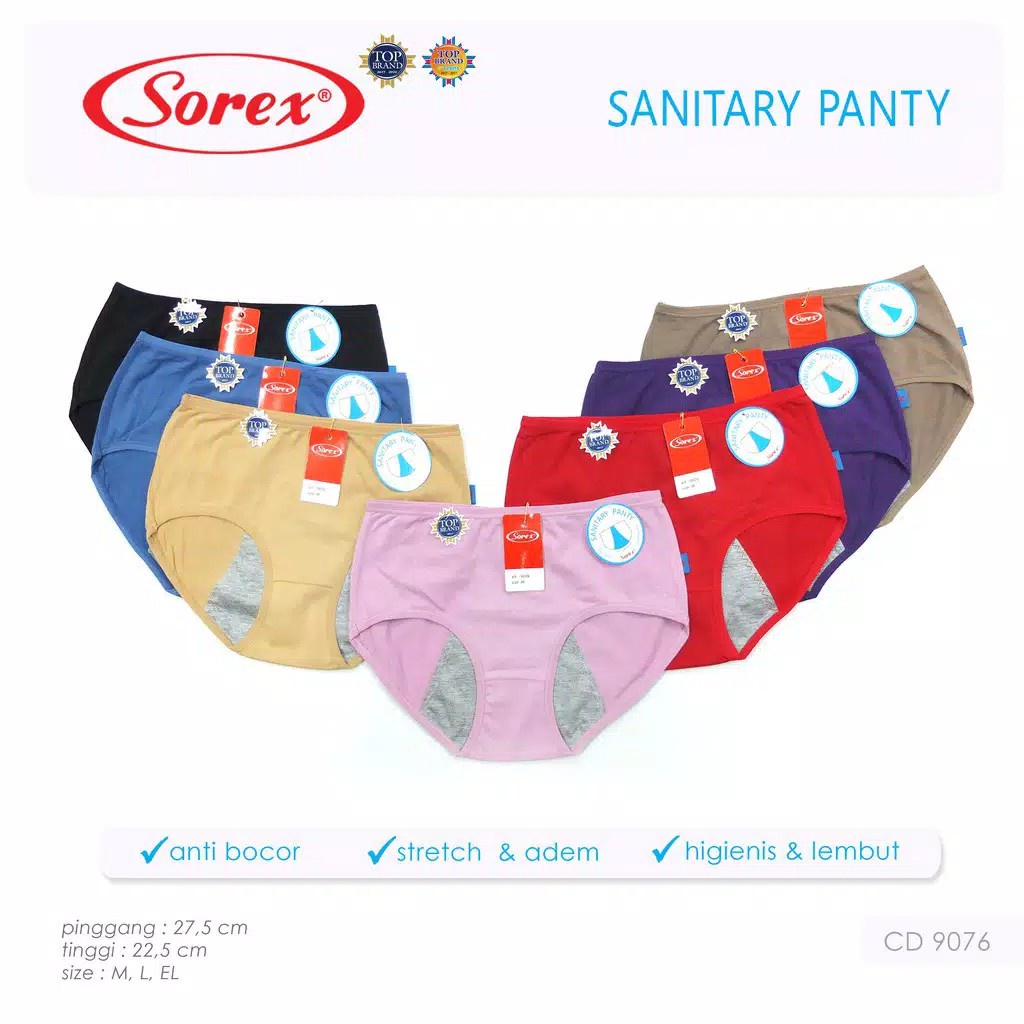 Celana Dalam Sanitary Panty Sorex 9076 - CD Menstruasi Haid Anti Tembus - Celana Dalam Mens