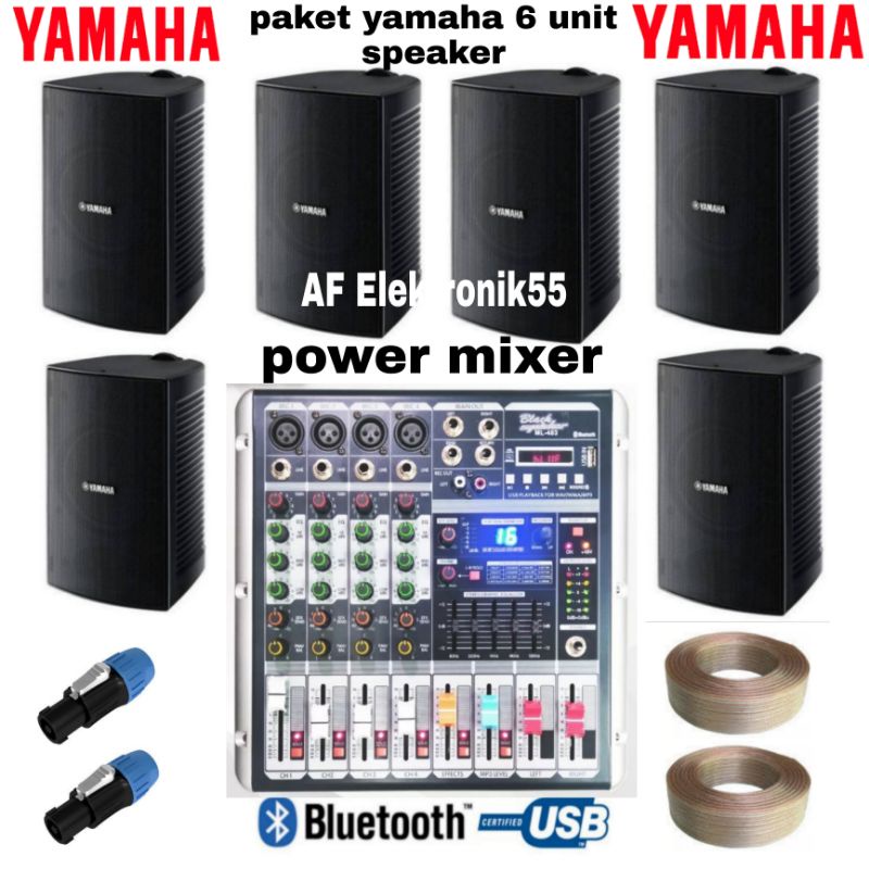 Paket Sound System Yamaha 6 Unit Speaker + Power Mixer Original