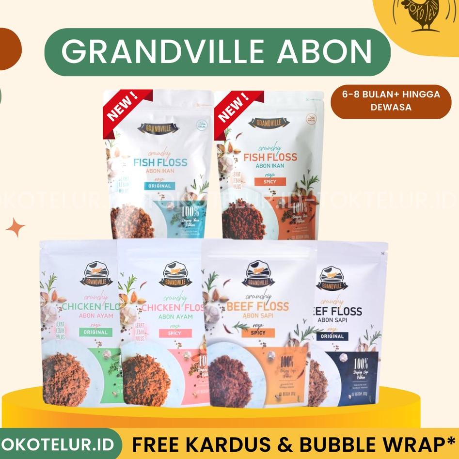 

◌ Grandville - Abon Sapi Ayam dan Ikan ASLI Crunchy | Makanan Instan SNACK untuk Anak Bayi MPASI ➪