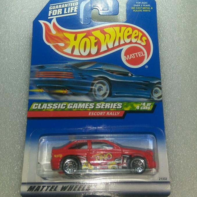 HOT WHEELS FORD ESCORT RALLY. CLASSIC GAMES SERIES. THE ORIGINAL UNO.
