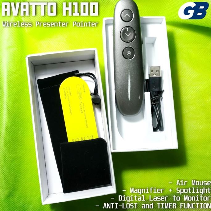 Avatto H100 Digital Laser Spotlight Magnify Wireless Presenter Pointer [Cod]