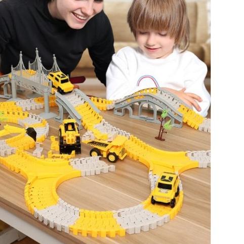 ♪ Maianan Anak DIY Rel Truck Konstruksi CITY TRUCK Create A Road ✲