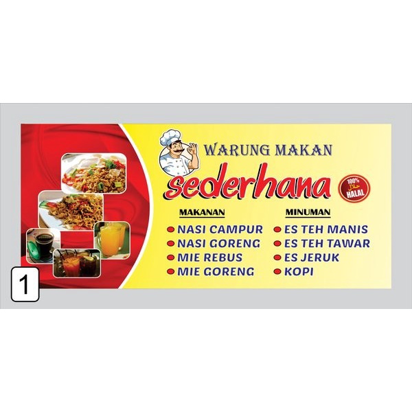 CETAK SPANDUK KAIN WARUNG NASI, WARUNG KOPI MURAH FREE DESIGN