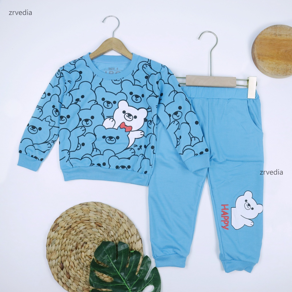 (EXPORT) Setelan Jojo Size 3-8 Tahun / Baju Tidur Lengan Panjang Anak Laki Perempuan Bahan Cotton