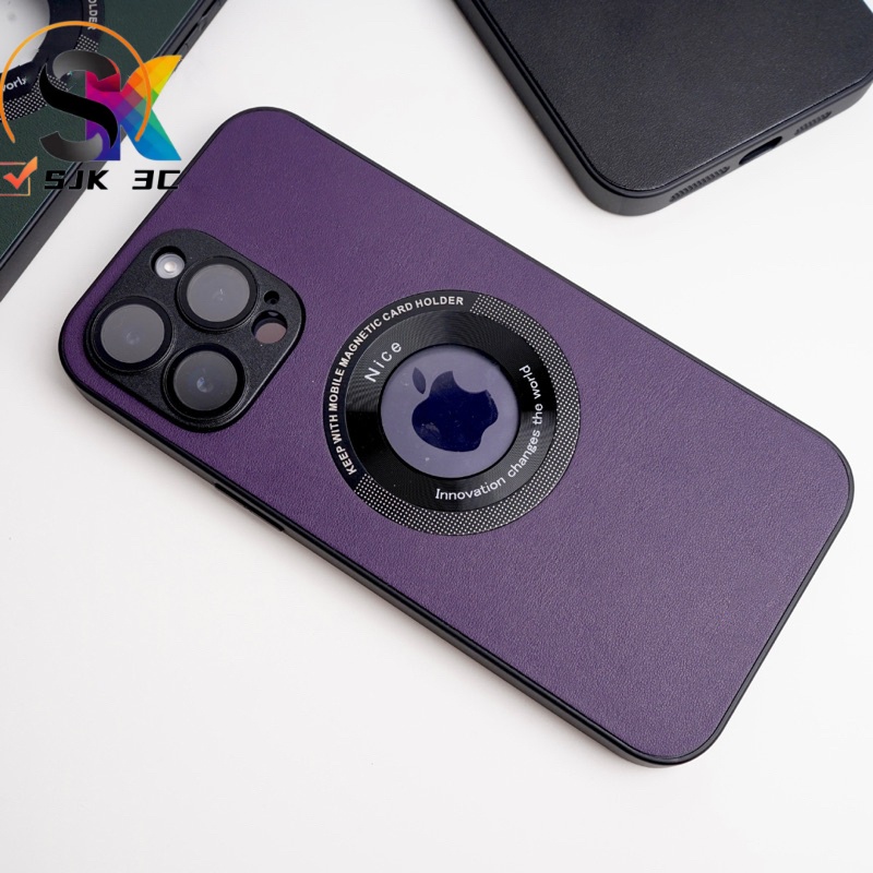 NEW !! Luxurious magnet housing for Case iPhone 11 - 14promax , with lens protective film 11 12 13 14 Pro Max premium black leather case and drop resistant silicone case