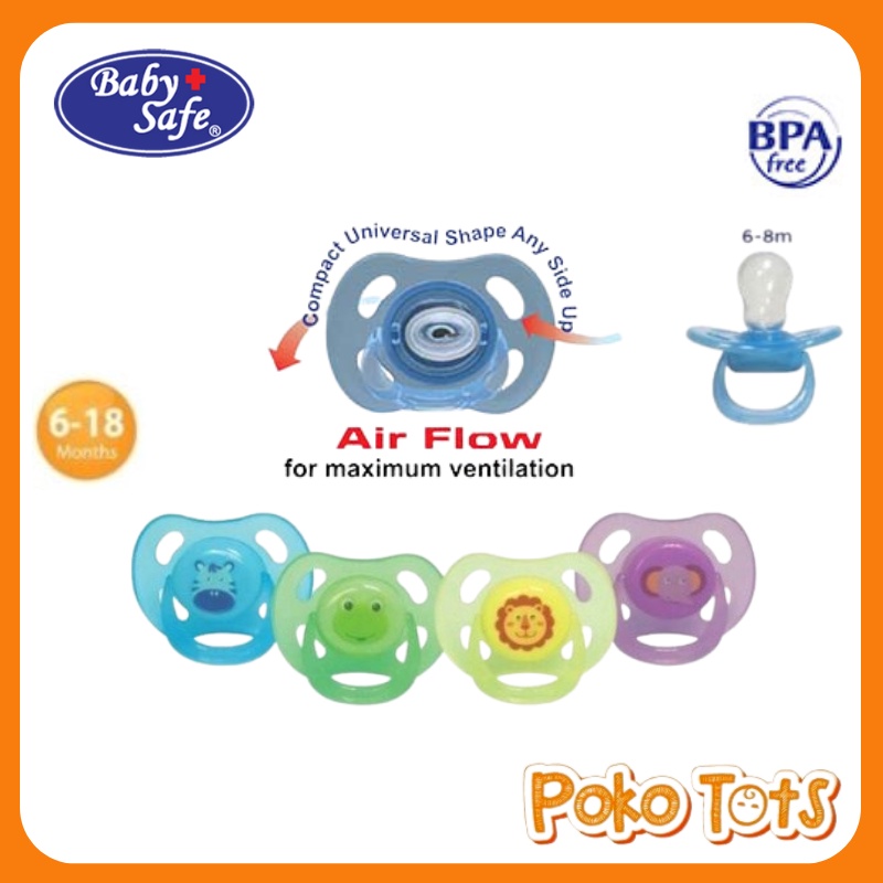 Baby Safe Air Flow Pacifier with Case Silicone Soothers Isi 1pcs Empeng Bayi