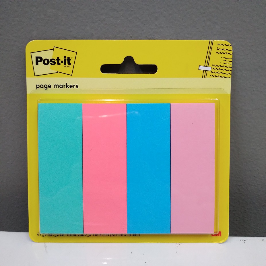 

3M Post It 671-4ASST Page Marker 1x3 inch isi 200 lembar