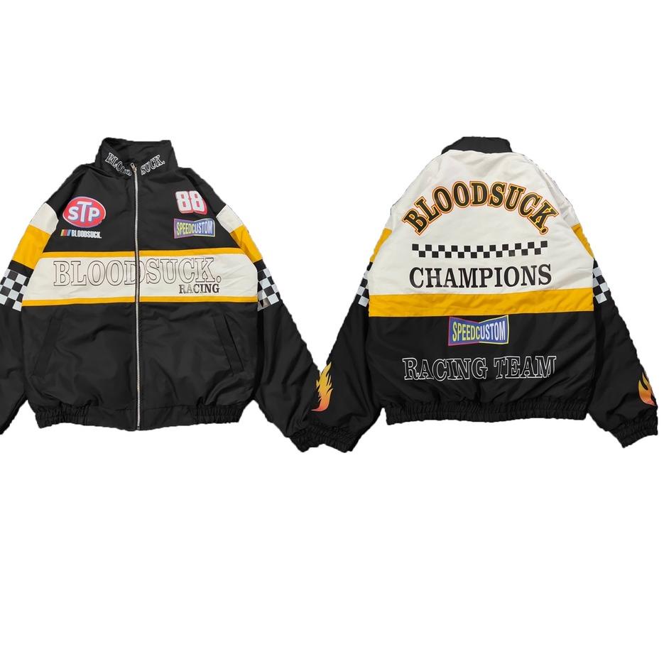 ➬ Jaket Nascar Pria Blood Sucks - Jaket Bomber - Jaket Racing - Jaket Motor Pria Tahan Angin - Nasca