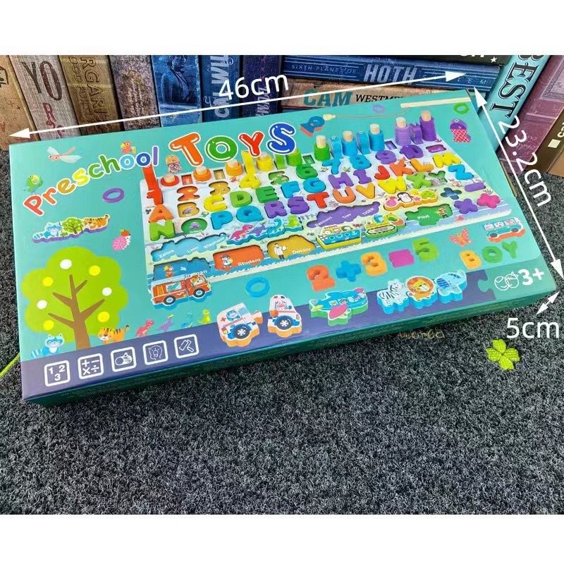 Gober - Montessori Puzzle / Puzzle Berhitung Dengan Bentuk / Mainan Edukasi Anak /  Mainan Berhitung