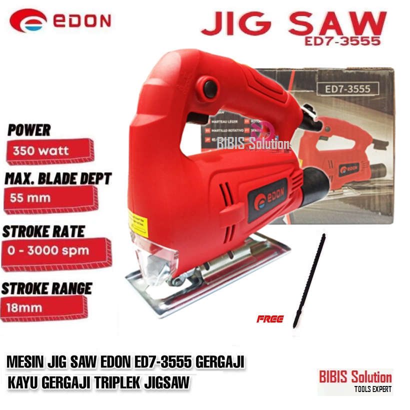 Mesin Jig Saw EDON ED7-3555 Gergaji Kayu Gergaji Triplek Mesin Gergaji Listrik Jigsaw