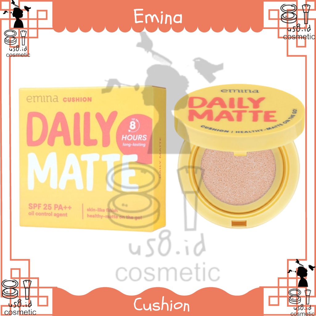 EMINA Daily Matte Cushion 15g | Cushion SPF 25 PA++ | Oil Control Agent | BB Cream | Bedak | Foundation | BPOM