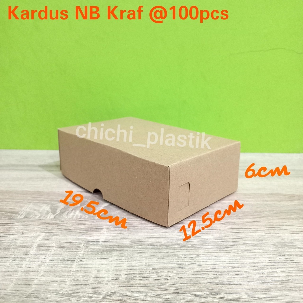 Kardus coklat NB kraf 19.5cm x 12.5cm x 6cm 310gsm kardus jajan kue coklat kardus persegi panjang