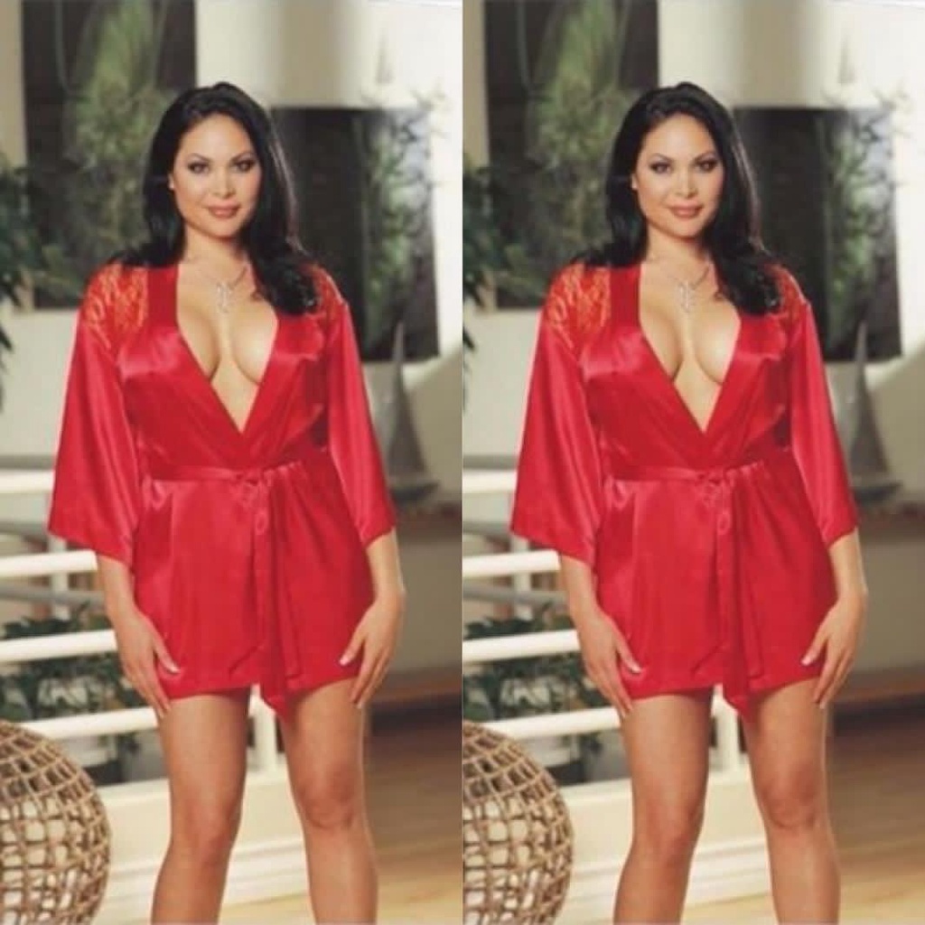 Lingerie GNOM lingerie / baju tidur kimono / kimono satin(F7M3) Baju Tidur Sexy REAL PICT Lingerie K