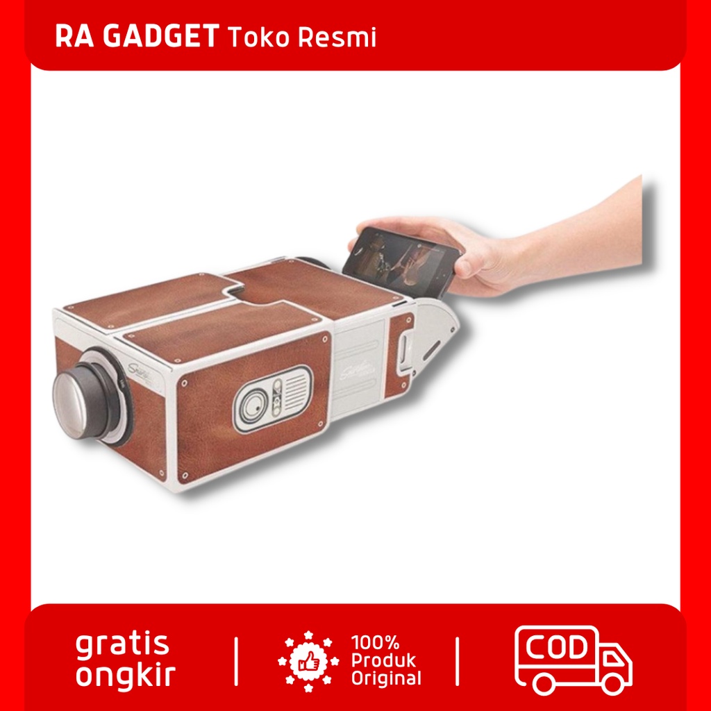 Proyektor Smartphone Portabel Cardboard 2.0 / Proyektor Mini Portable Hp Handphone Ke Dinding Nonton