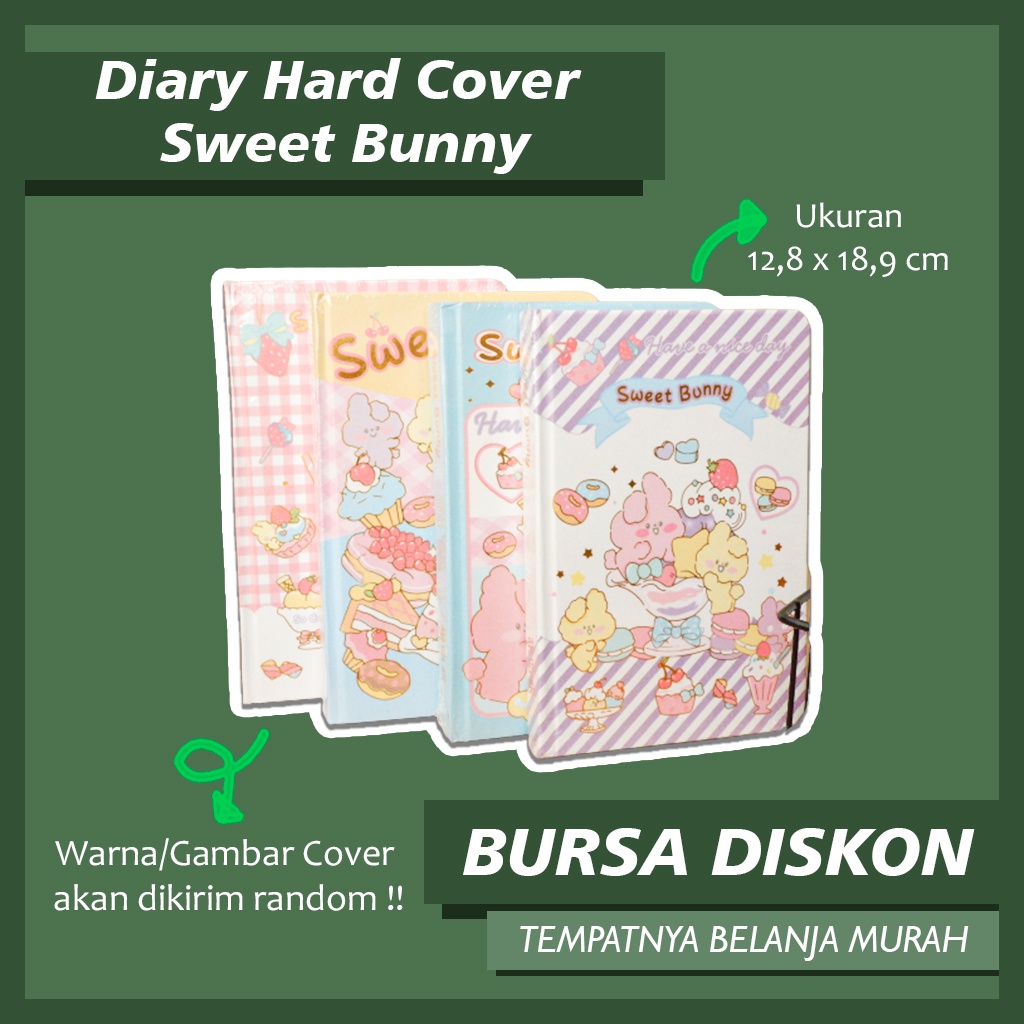 

Buku Diary Hard Cover Sweet Bunny Catatan Harian Notebook Kelinci Lucu