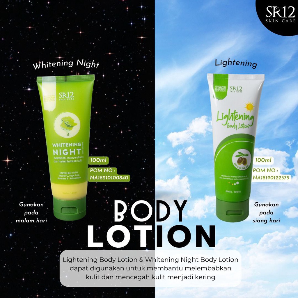 LOTION PEMUTIH BADAN BPOM TERLARIS / SR12 WHITENING BODY LOTION / LOTION PENCERAH AMAN &amp; ALAMI