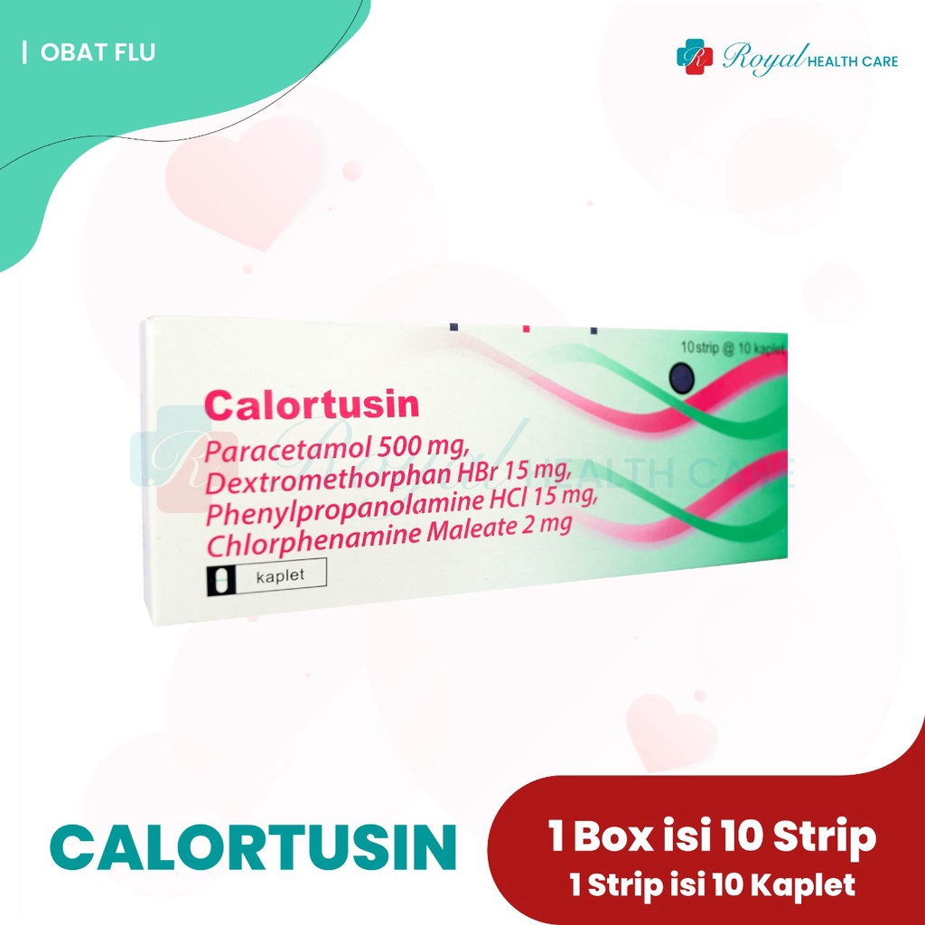 CALORTUSIN BOX 100 Tablet Meringankan Gejala Flu Seperti Demam