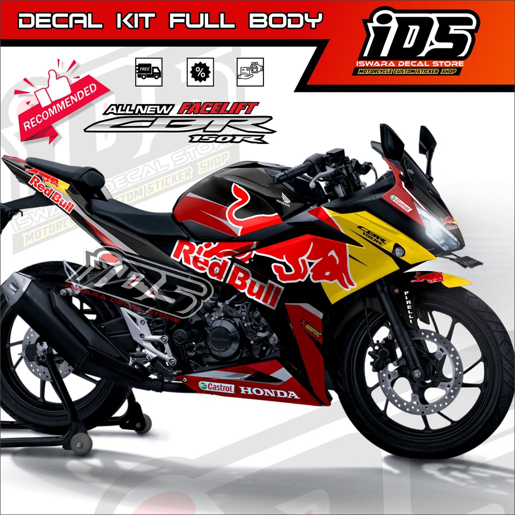 Stiker Decal Cbr 150R Facelift Full Body Variasi Striping Cbr 150R facelift Redbull