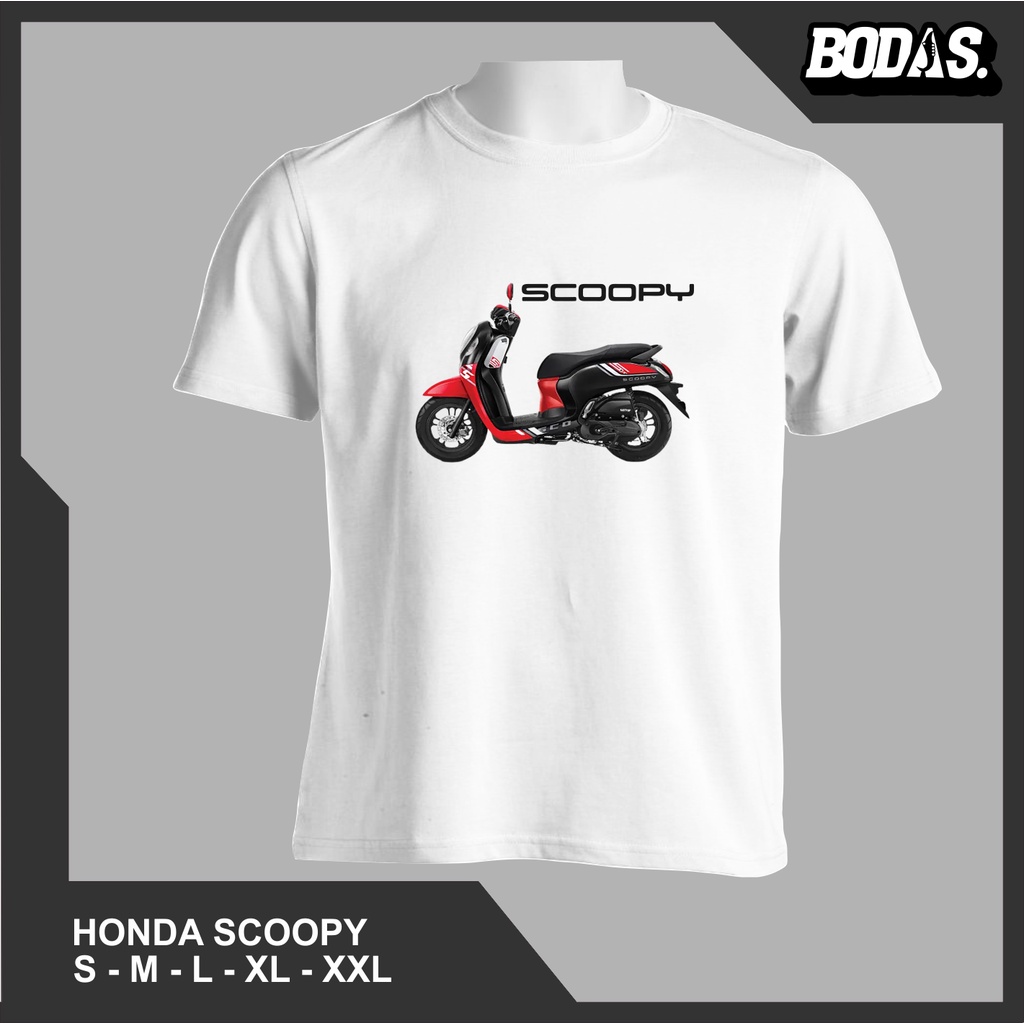 KAOS DISTRO OTOMOTIF MOTOR HONDA SCOOPY SPORTY RED
