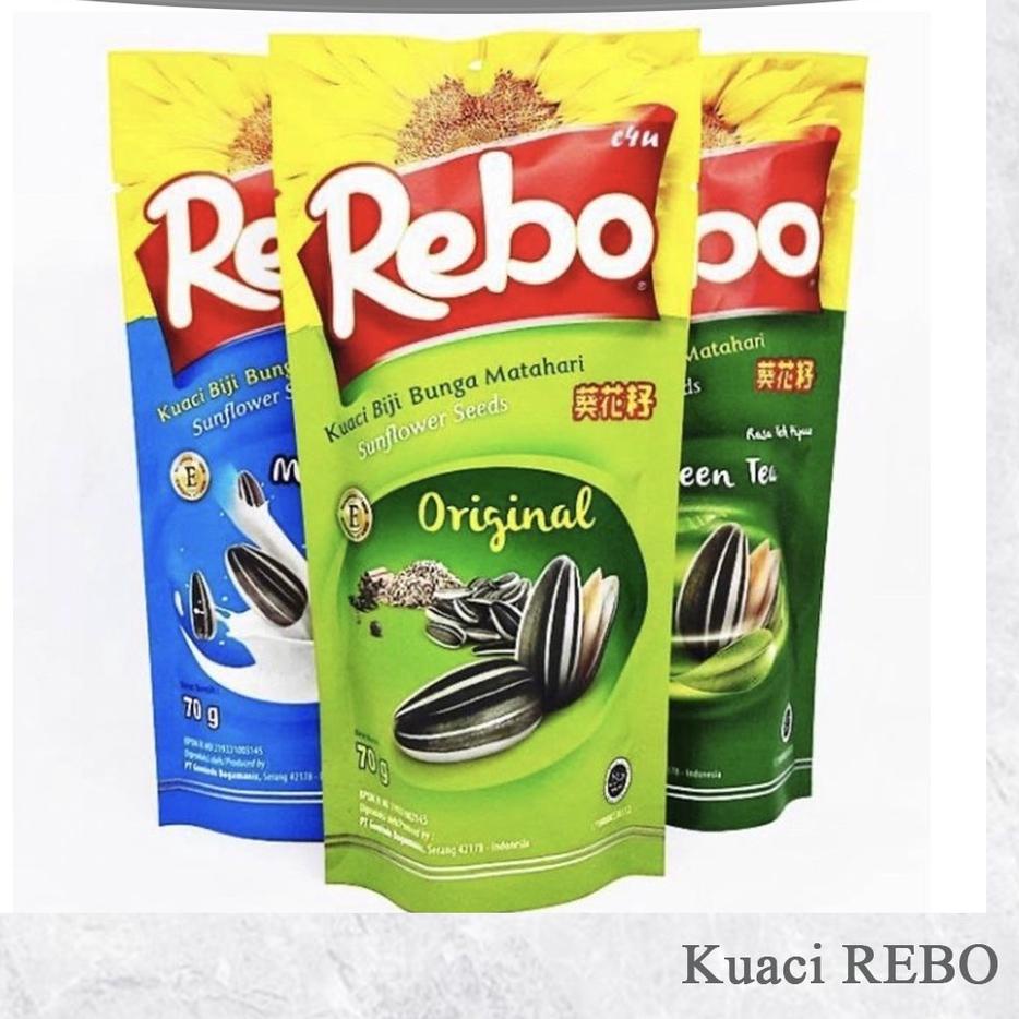 

Produk Ekslusif Kuaci REBO Kemasan 150gr kuaci green tea, rebo original, milk