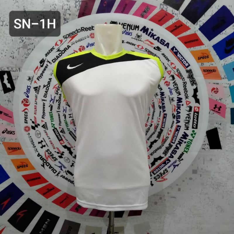 Singlet sepakbola tanktop futsal sleeve less sport atasan olahraga pria logo bordir kaos bola tanpa lengan lekbong futsal yukensi bulutangkis voli