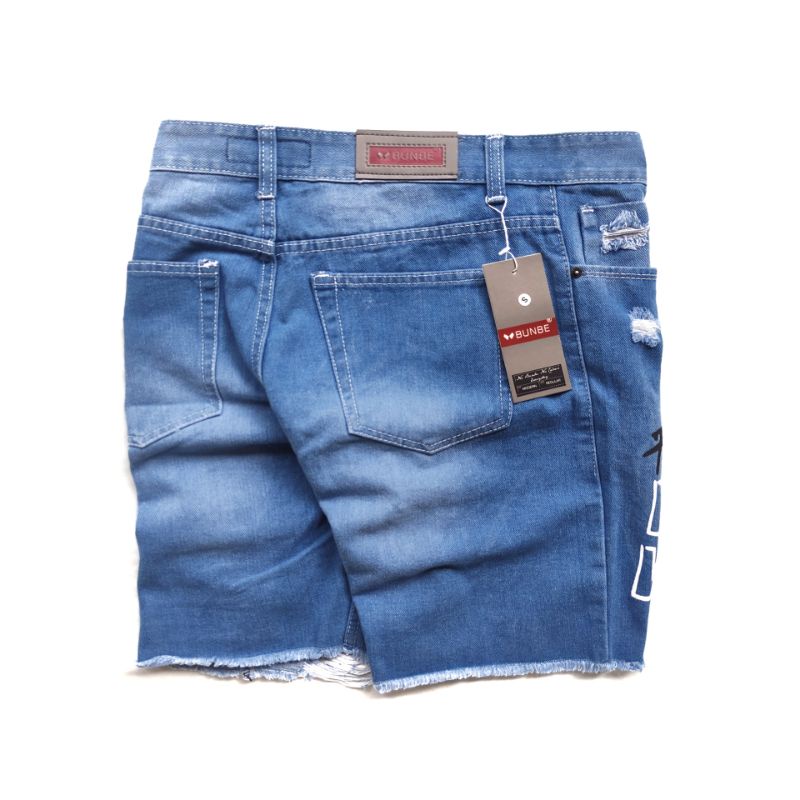 Bunbe - Celana Pendek Sobek Jeans Pria Probably Soon Wow Original