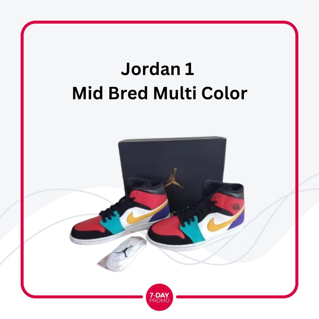 *READY STOCK* Jordan 1 Mid Bred Multi Color ORIGINAL