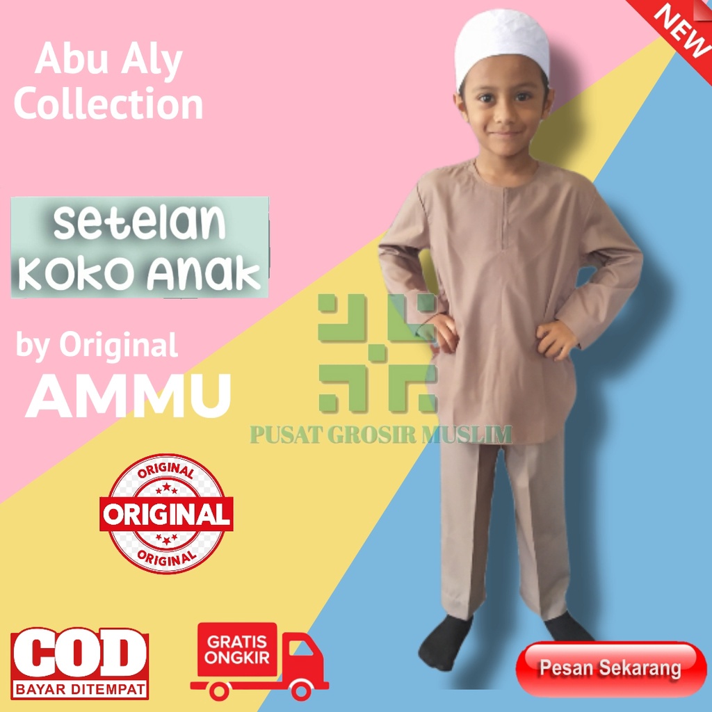 Promo Baju Koko Setelan Anak Original Abu Ali by ammu Anak, Abu Ali Bahan Katun, Abu Aly Collection