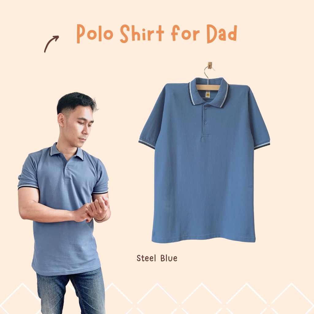 Yobebee Kemeja Kaos Polo Shirt Pria Dewasa Tangan Pendek Baju Atasan Polos Slim Fit Men Shirt Model Casual Santai Kemeja Kerah Laki Laki Baju Couple Anak dan Ayah