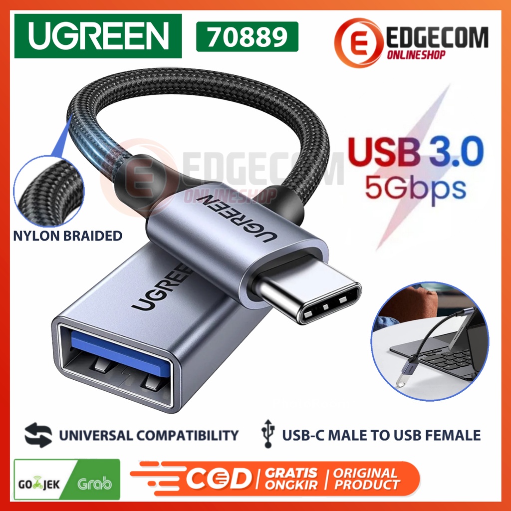 UGREEN Kabel OTG USB Type-C to USB 3.0 Female Nylon Braided