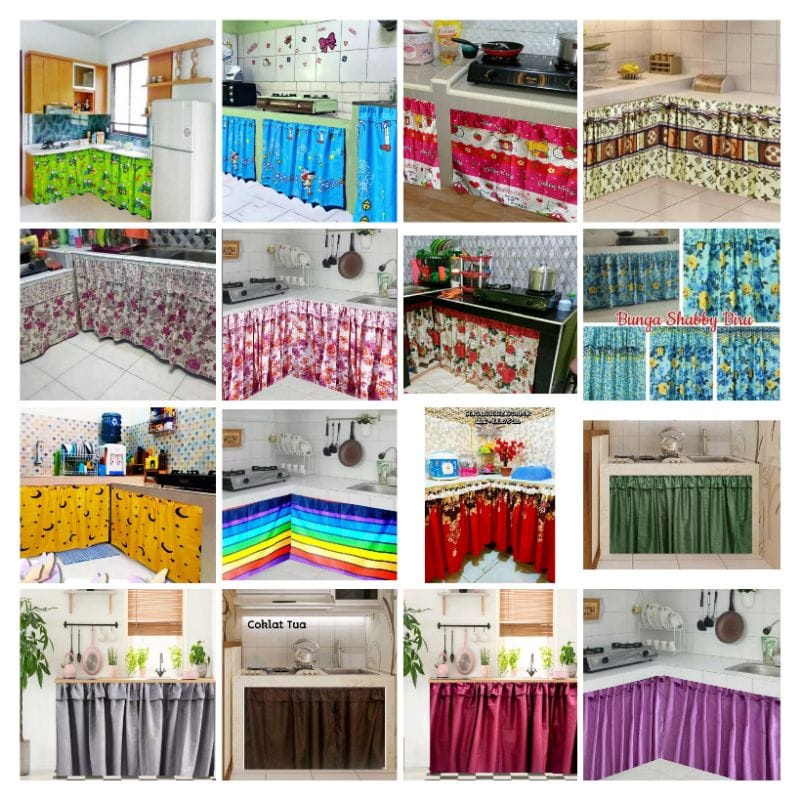 Gorden Kolong Dapur Renda Aesthetic Minimalis Modern 85x65 Bonus Tali