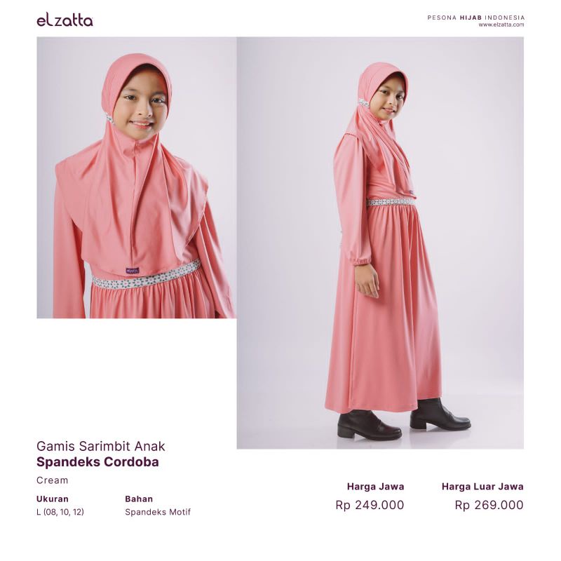 GAMIS SARIMBIT ANAK SPANDEKS CORDOBA GAMIS SARIMBIT ANAK ELZATTA TERBARU 2023