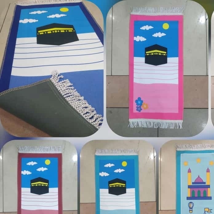 Sajadah Tebal anak perempuan kakbah pink N6L7 Berkualitas Premium Estetik Lebar Besar Souvenir Mini 