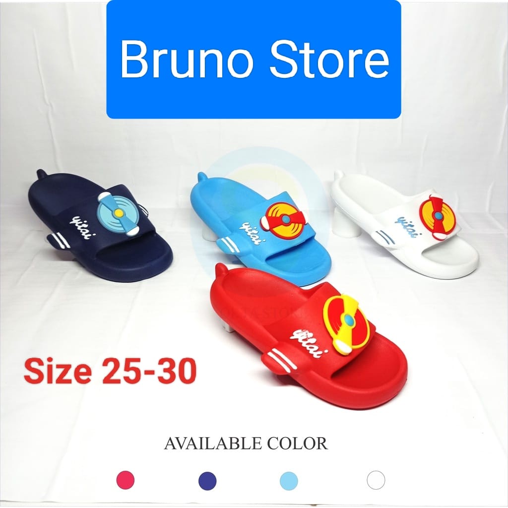 Sandal anak laki-laki motif pesawat sandal selop anak Yitai 343
