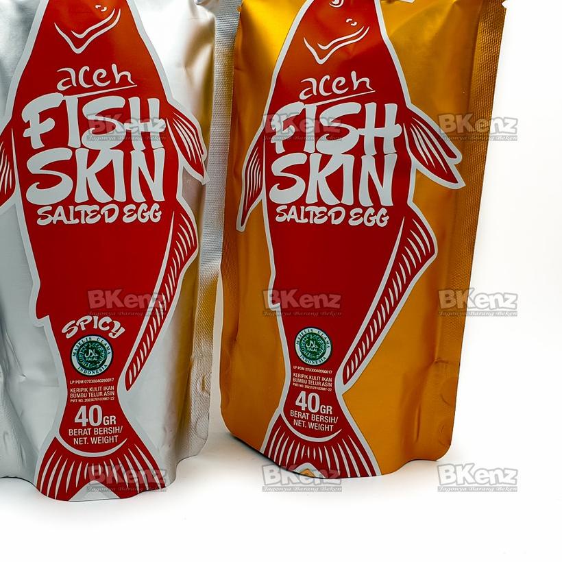 

● Aceh Fish Skin Salted Egg 40gr Paket Isi 2 ORIGINAL dan SPICY Mirip Irvins Ei FREE Bubble Wrap ♨