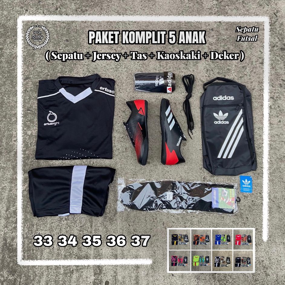 Paket 5 Sepatu Futsal Adidas Predator Untuk Anak SD SMP
