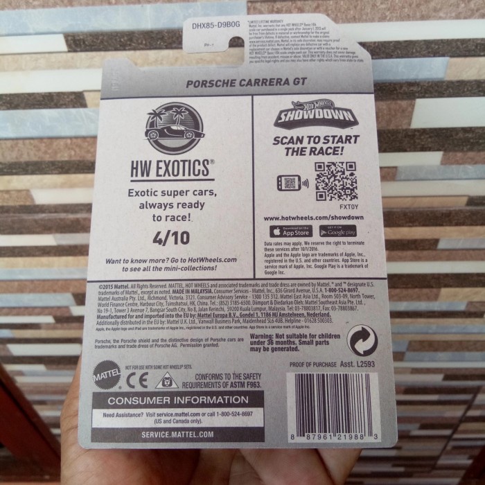 HOT WHEELS PORSCHE CARRERA GT ZAMAC FACTORY SEALED 2016 TERLARIS