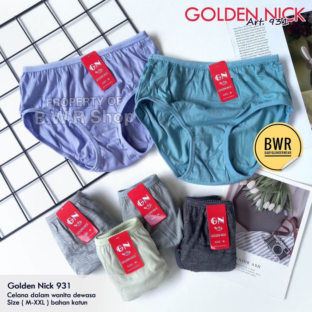 [ 3pc ] CD Golden Nick 931 Pastel / Celana Dalam Wanita Dewasa Katun Lembut | Bwr