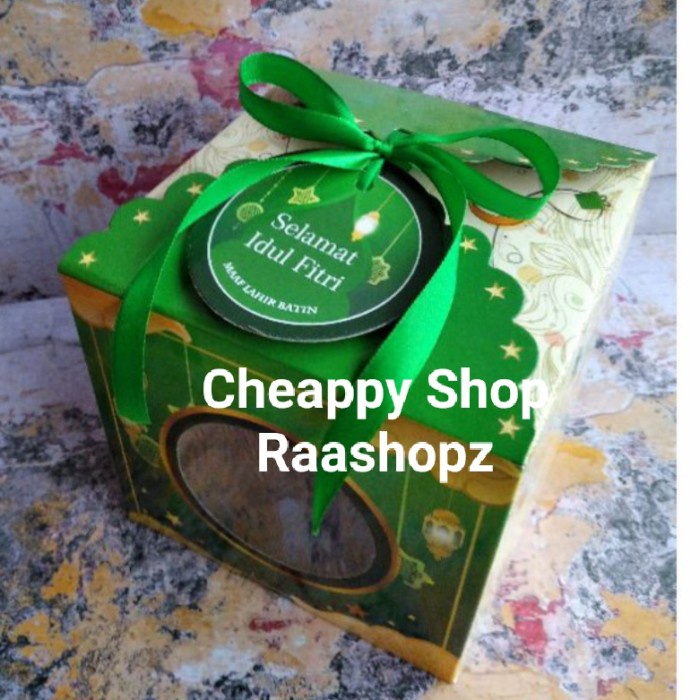

Box Lebaran 2 Toples 500Gr Box Kue Kering Idul Fitri Pita Hijau 008
