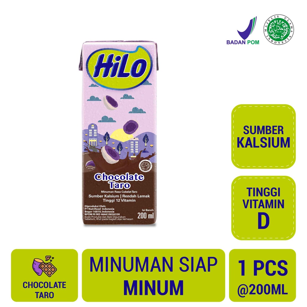 

HiLo Chocolate Taro RTD 200ml - Minuman Sumber Kalsium Rendah Lemak