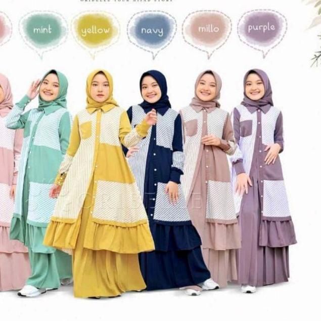 ● Ashley Kids Baju Muslim Anak Gamis Anak Perempuan Usia7-13th Baju Muslim Tanggung ♨
