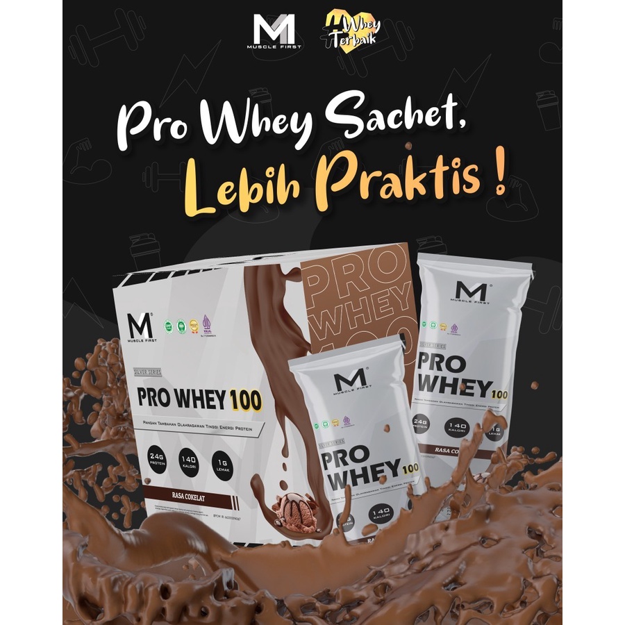 M1 PRO WHEY 100 Muscle First 400 gram 10 Sachet Whey Protein