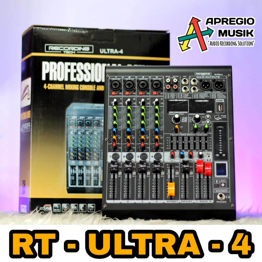 Recording Tech RT Ultra 4 Ultra4 USB Mixer Audio 4 Channel mic Input