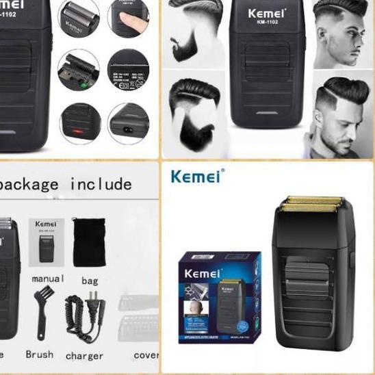 ➸ ORIGINAL KEMEI SHAVER 1102 ALAT CUKUR RAMBUT JENGGOT KUMIS  BOTAK LICIN SPT FINALE ☀