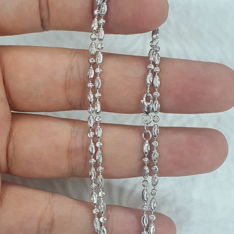 kalung botoran model merica oval pendek emas 75% 750 75 % 17k