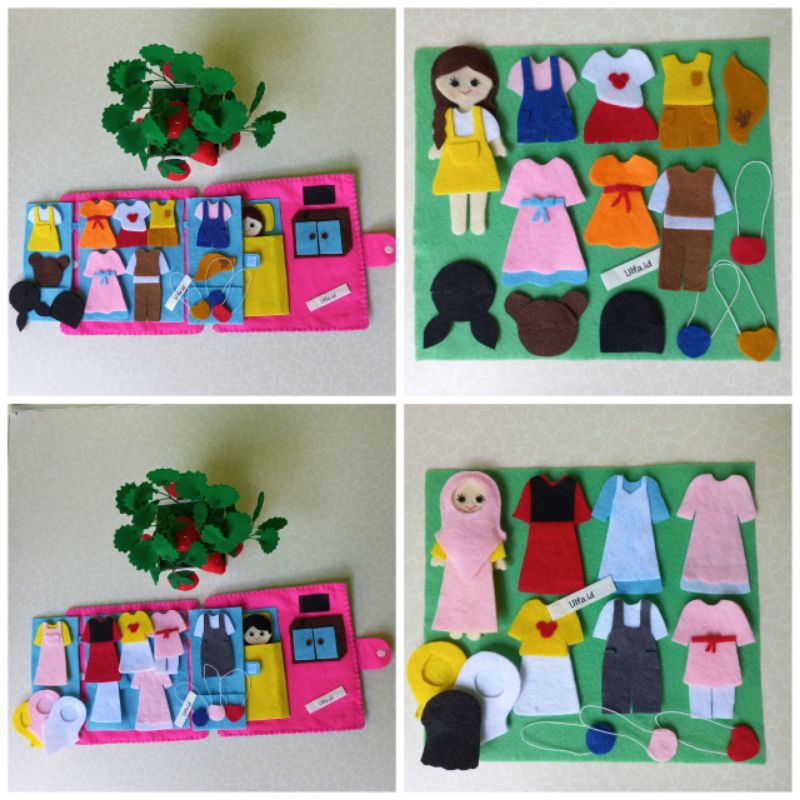 BONGKAR PASANG / MAINAN ANAK MURAH /BP FLANEL / DRESS UP DOLL / DRESS UP HIJAB