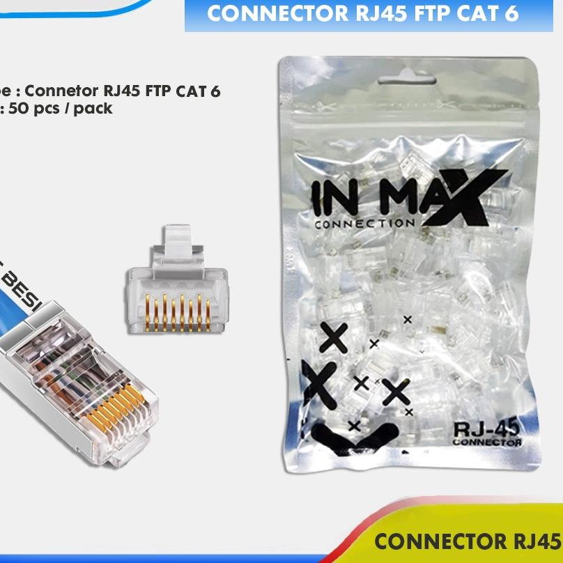 ☞ Connector RJ45 FTP Cat 6 Outdoor 50pcs Konektor RJ45 Besi Cat5e Cat6 ✼