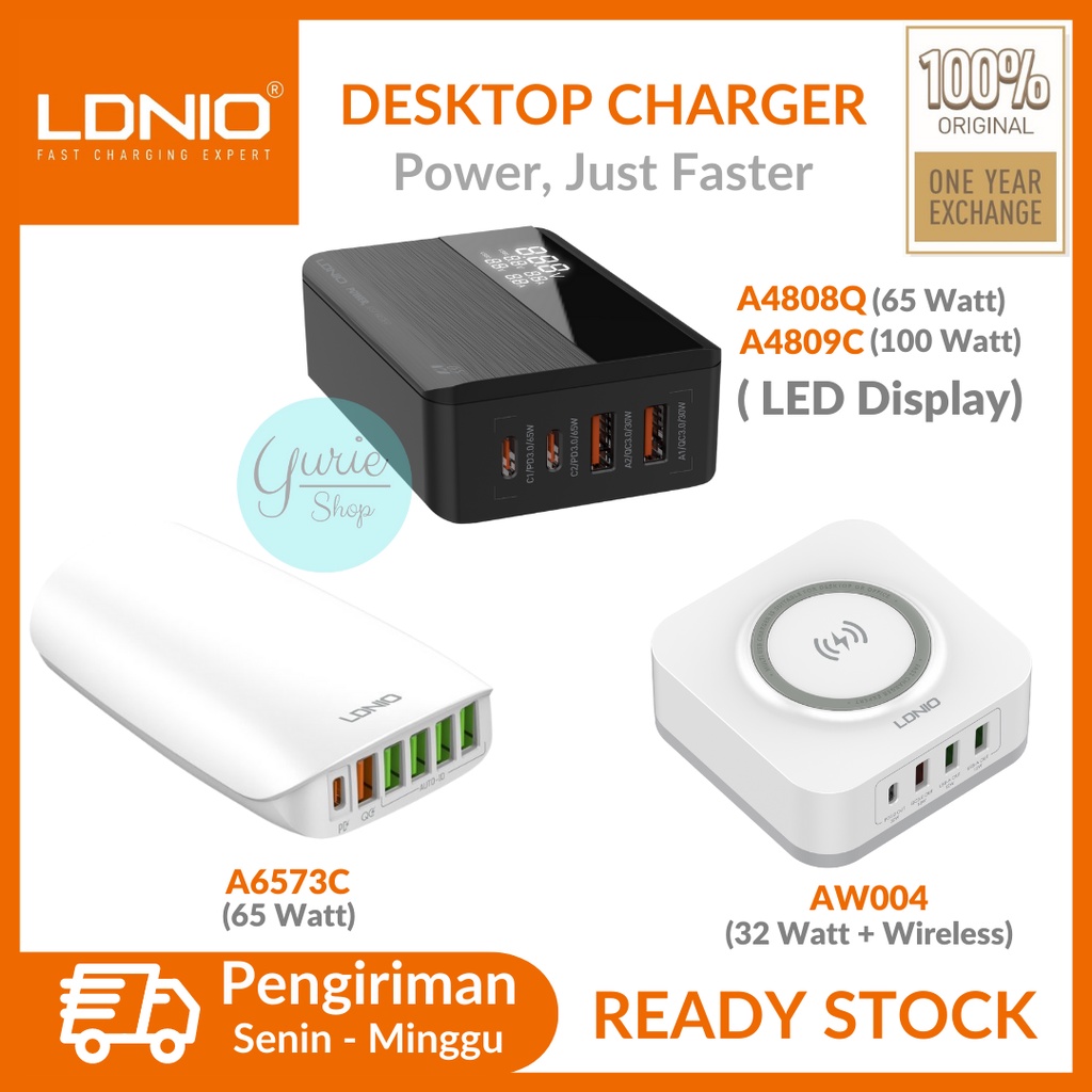 LDNIO Desktop Charger A4809C A4808Q A6573C AW004 USB C Port Super Fast Charging Wireless Original