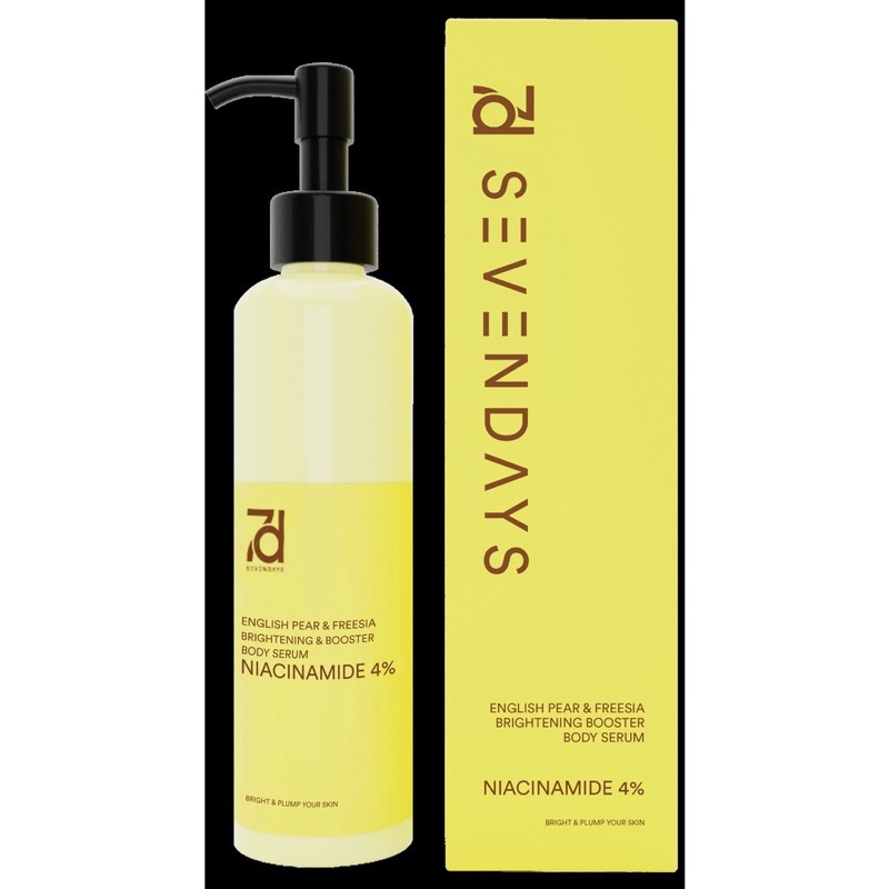 Seven Days English Pear &amp; Freesia Brightening Booster Body Serum ( YELLOW ) 250ML ( 7DBS English P&amp;F ) Body Lotion Wangi Tahan Lama Promo MITRA